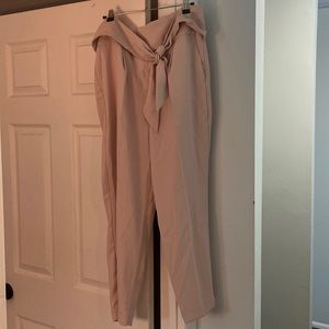 Express pale pink ankle trousers